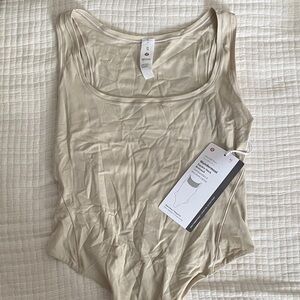 NWT LULULEMON WUNDERMOST SQUARE NECK THONG BODYSUIT MOJAVE TAN XS